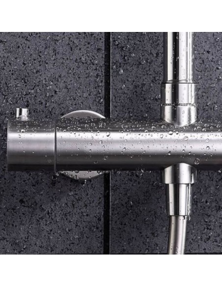 COLUMNA DE DUCHA MONOMANDO MODELO MOSCU ACERO S316 DE IMEX