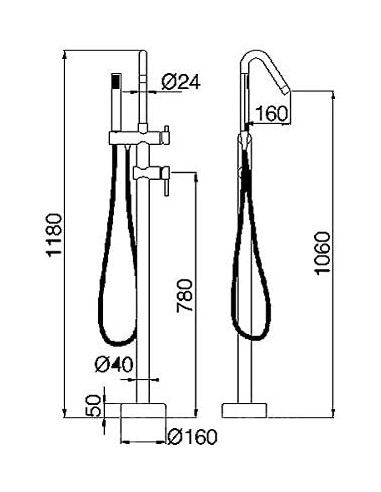 GRIFO MONOMANDO EXENTO DE BAÑERA...
