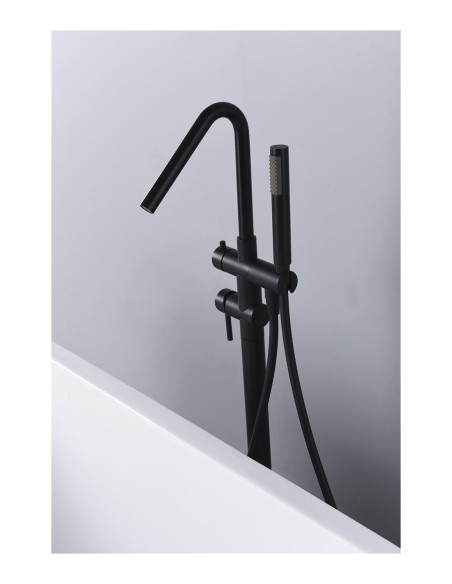 GRIFO MONOMANDO EXENTO DE BAÑERA NEGRO MATE MODELO CÓRCEGA DE IMEX