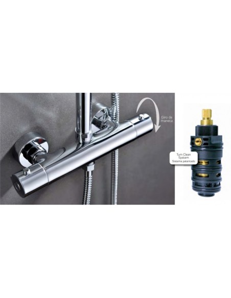 COLUMNA DE DUCHA TERMOSTATICA MODELO KENT CROMO DE IMEX