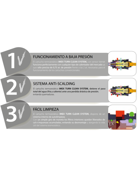 COLUMNA DE DUCHA TERMOSTATICA MODELO KENT CROMO DE IMEX
