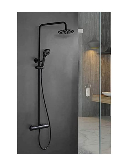 COLUMNA DE DUCHA TERMOSTATICA MODELO KENT NEGRO MATE DE IMEX
