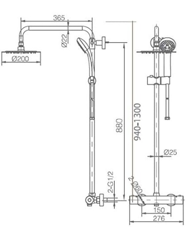COLUMNA DE DUCHA TERMOSTATICA MODELO... COLUMNA DE DUCHA TERMOSTATICA MODELO...