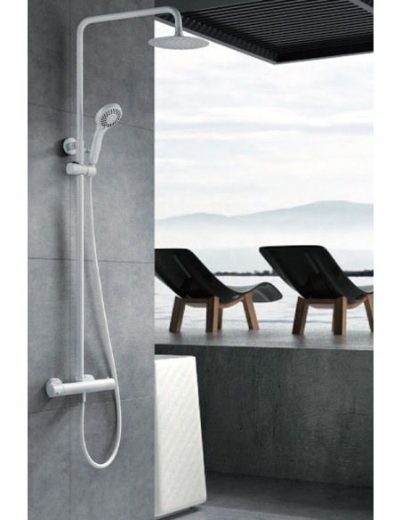COLUMNA DE DUCHA TERMOSTATICA MODELO KENT BLANCO MATE DE IMEX