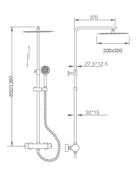 COLUMNA DE DUCHA TERMOSTATICA MODELO PRAGA CROMADO DE IMEX