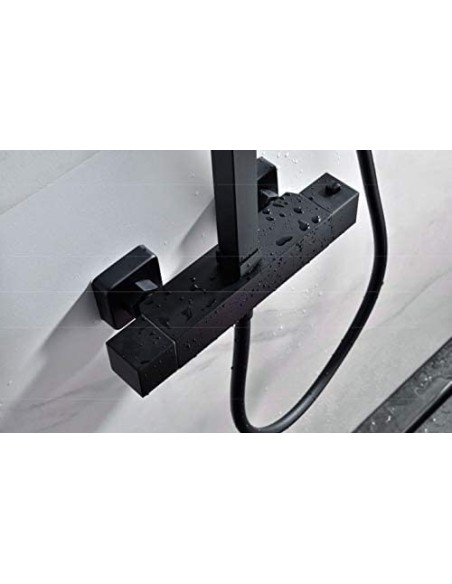 COLUMNA DE DUCHA TERMOSTATICA MODELO VIGO NEGRO MATE DE IMEX