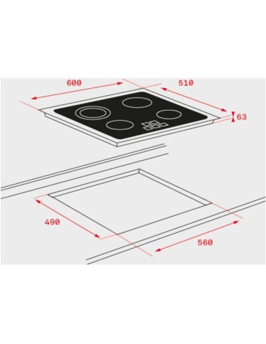 PLACA VITROCERAMICA 4 FGOS. TEKA...