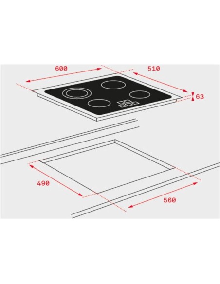 PLACA VITROCERAMICA 4 FGOS. TEKA MODELO TB6415