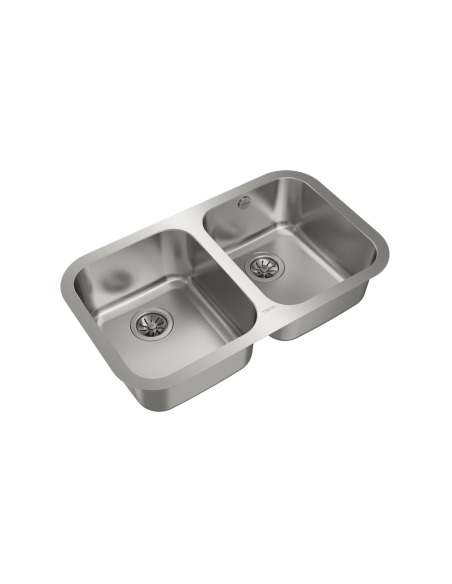 FREGADERO DE DOS CUBETAS EN ACERO INOX 90cm