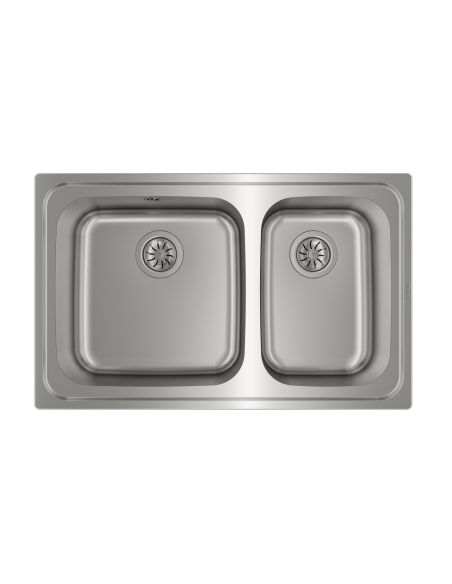 FREGADERO 2 CUBETAS EN ACERO INOX DE 80cm TEKA