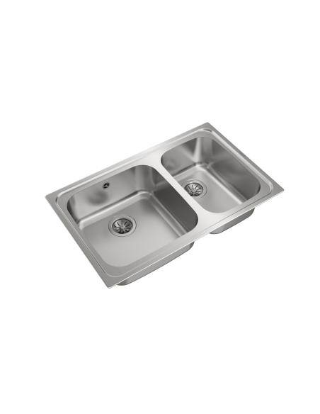 FREGADERO 2 CUBETAS EN ACERO INOX DE 80cm TEKA