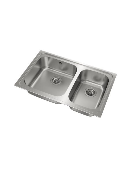 FREGADERO 2 CUBETAS EN ACERO INOX DE 80cm TEKA
