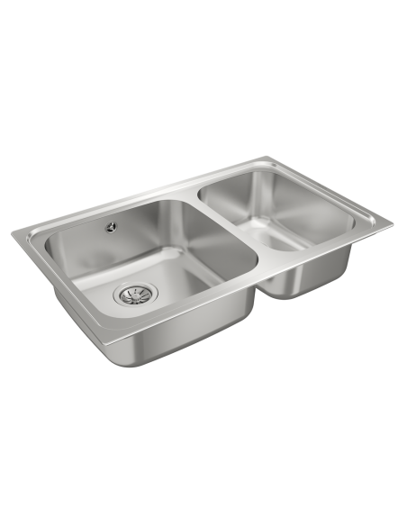 FREGADERO 2 CUBETAS EN ACERO INOX DE 80cm TEKA