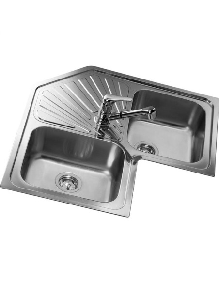 FREGADOR ENCASTRADO CON DOS CUBETAS Y ESCURRIDOR TEKA