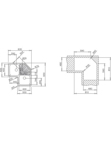 FREGADOR ENCASTRADO CON DOS CUBETAS Y...