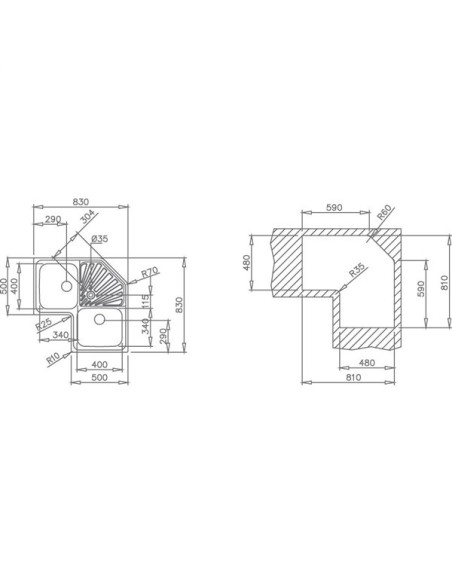 FREGADOR ENCASTRADO CON DOS CUBETAS Y ESCURRIDOR TEKA