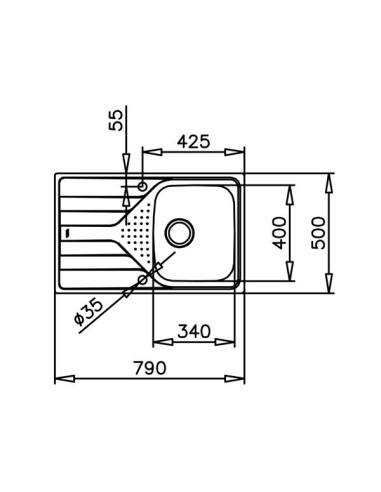 FREGADERO ENCASTRADO 1 SENO PARA...