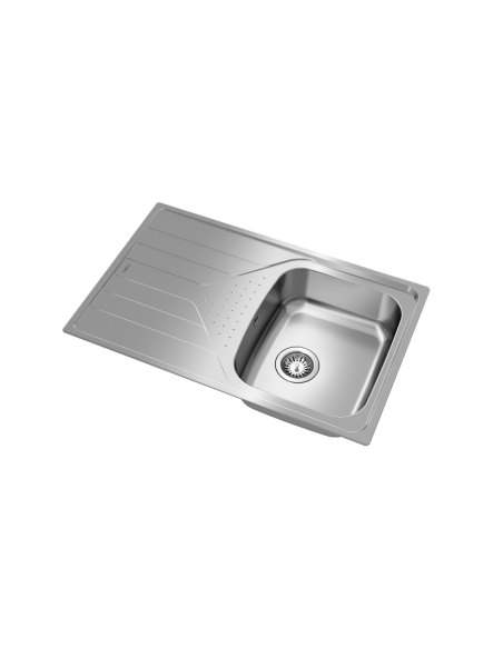 FREGADERO ENCASTRADO IZQUIERDO CON 1 CUBETA EN ACERO INOX. TEKA