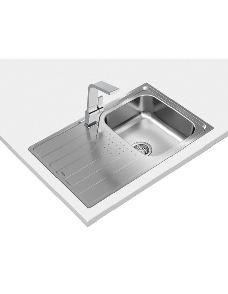 FREGADERO ENCASTRADO IZQUIERDO CON 1 CUBETA EN ACERO INOX. TEKA