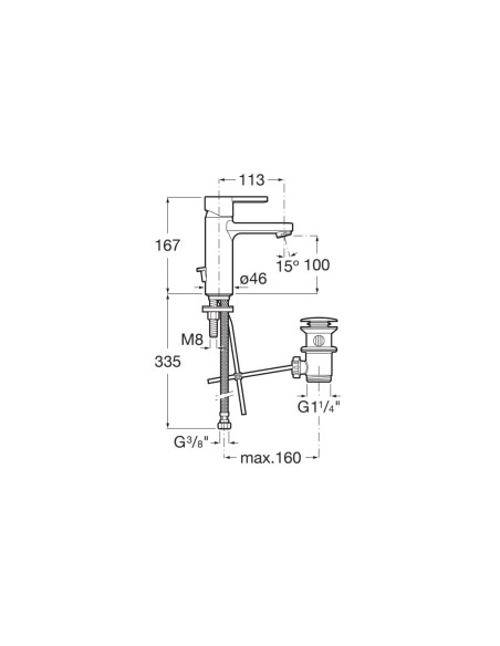 MEZCLADOR PARA LAVABO CON DESAGUE AUTOMATICO ROCA