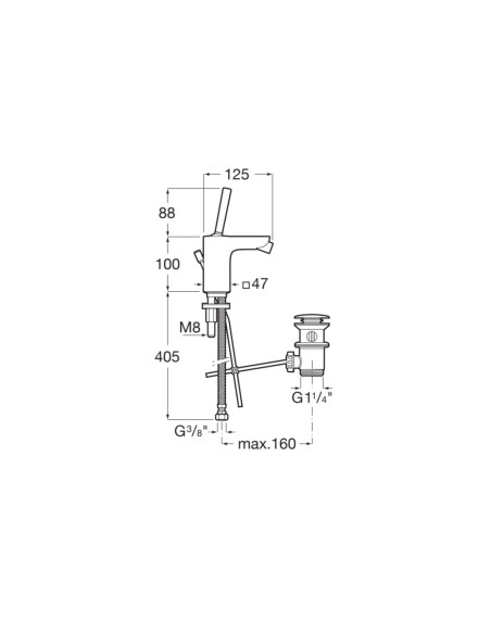 GRIFO PARA BIDE MODELO PALS ROCA