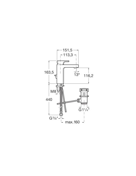 GRIFO PARA LAVABO CUERPO LISO MODELO L90 ROCA
