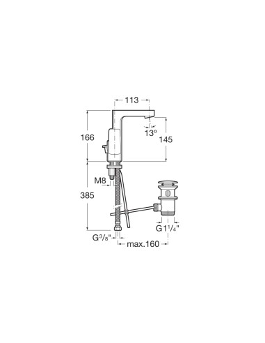 GRIFO PARA LAVABO CON MANETA LATERAL...
