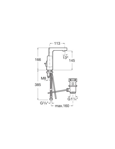 GRIFO PARA LAVABO CON MANETA LATERAL MODELO L90 ROCA