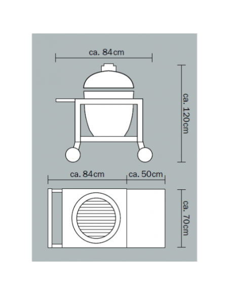 CARRO PARA BARBACOA KAMADO MONOLITH LECHEF