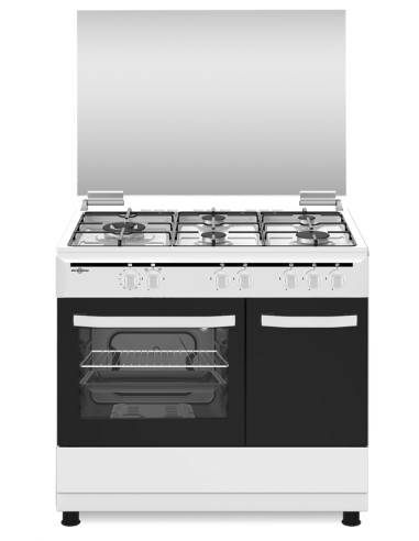 COCINA HORNO VITROKITCHEN DE 5 FUEGOS CON PORTA BOMBONA BLANCO