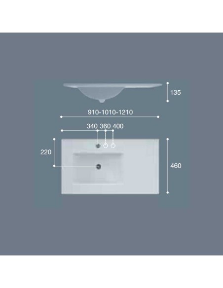 LAVABO CERÁMICO PARA MUEBLE MODELO THIN DESPLAZADO