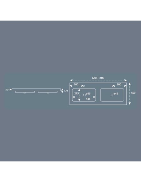 LAVABOS DE RESINA PARA MUEBLE MODELO FAT 2 SENOS