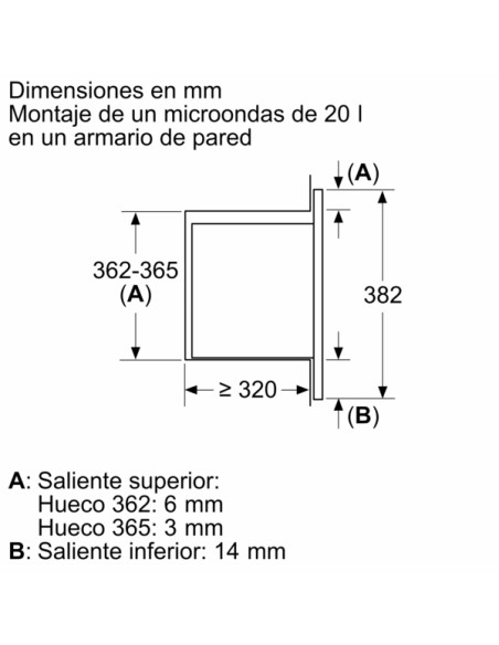 MICROONDAS INTEGRABLE BALAY  EN ACERO INOXIDABLE 20 L.