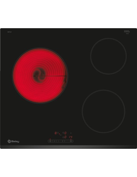 PLACA VITROCERAMICA BALAY 60 CM NEGRO SIN MARCO DE ACERO INOXIDABLE