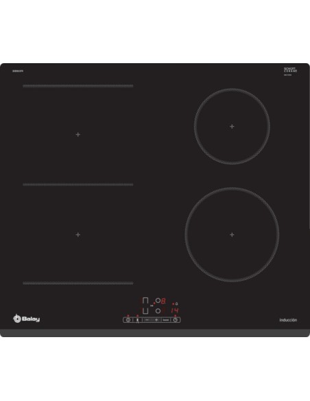 PLACA DE INDUCCION BALAYA DE 60 CM EN COLOR NEGRO SIN MARCO DE ACERO INOXIDABLE