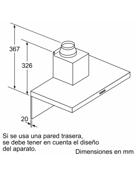 CAMPANA DECORATIVA BALAY DE PARED BOX DE 75 CM EN ACERO INOXIDABLE