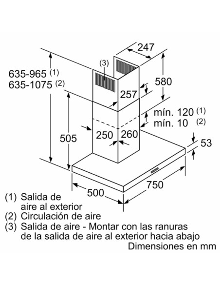 CAMPANA DECORATIVA BALAY DE PARED BOX DE 75 CM EN ACERO INOXIDABLE