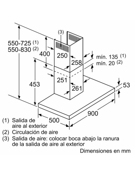 CAMPANA DECORATIVA BALAY DE PARED BOX DE 90 CM EN ACERO INOXIDABLE