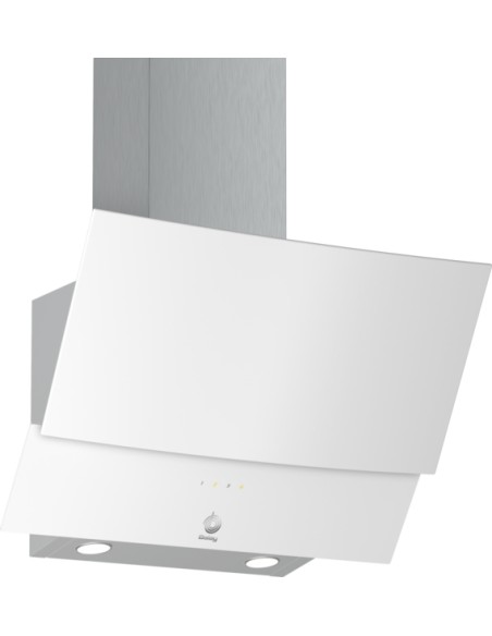 CAMPANA DECORATIVA BALAY DE PARED INCLINADA 60 CM DE CRISTAL BLANCO