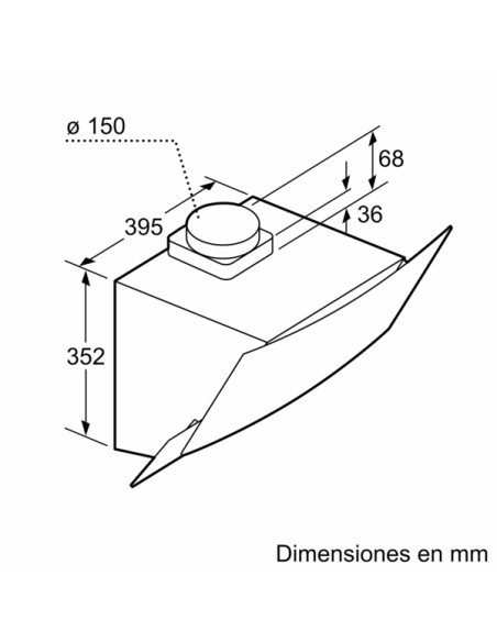 CAMPANA DECORATIVA BALAY DE PARED INCLINADA 60 CM CRISTAL NEGRO
