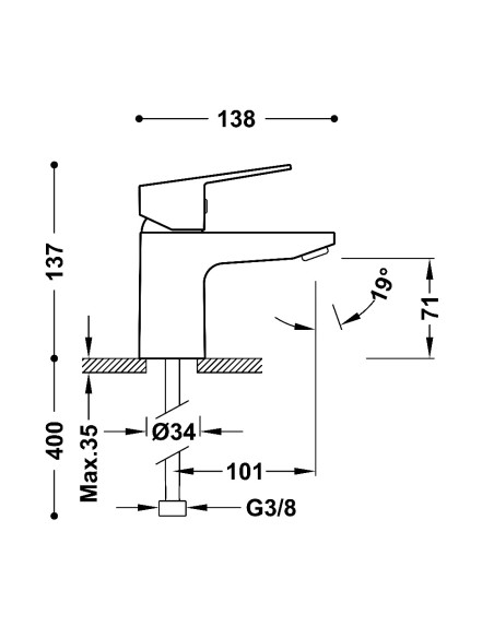 GRIFO LAVABO BASE-TRES