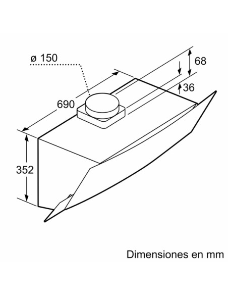 CAMPANA DECORATIVA BALAY DE PARED DE 80 CM EN CRISTAL NEGRO