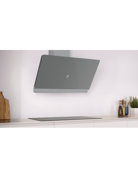 CAMPANA DECORATIVA BALAY DE PARED INCLINADA DE 90 CM CRISTAL GRIS ANTRACITA