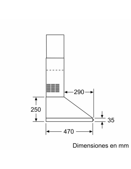 CAMAPANA DECORATIVA BALAY DE PARED PIRAMIDAL 60 CM ACERO INOXIDABLE