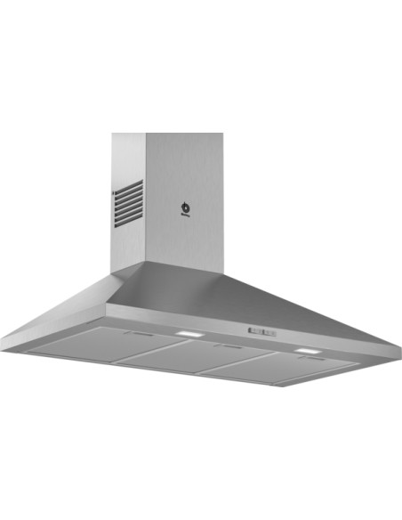 CAMPANA DECORATIVA BALAY DE PARED PIRAMIDAL DE 90 CM EN ACERO INOXIDABLE