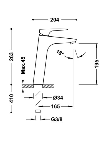 GRIFO MONOMANDO CANIGO-TRES PLUS ALTO...