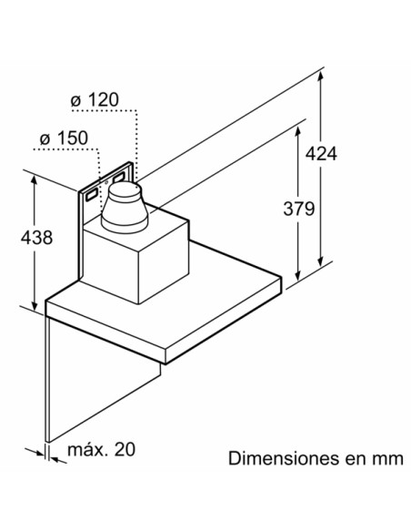 CAMPANA DECORATIVA BALAY DE PARED BOX 90 CM ACERO INOXIDABLE