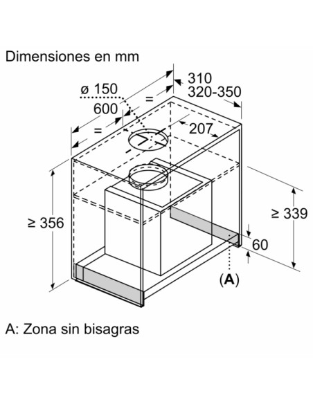 CAMPANA DECORATIVA BALAY INTEGRADA 60 CM CRISTAL