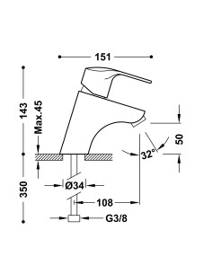 GRIFO MONOMANDO LAVABO K-TRES 2