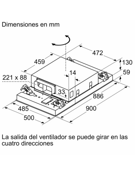 EXTRACTOR BALAY DE TECHO 90 CM CRISTAL BLANCO